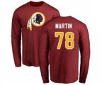 Washington Redskins #78 Wes Martin Maroon Name & Number Logo Long Sleeve T-Shirt
