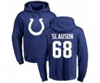 Indianapolis Colts #68 Matt Slauson Royal Blue Name & Number Logo Pullover Hoodie