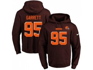 Cleveland Browns #95 Myles Garrett Brown Name & Number Pullover NFL Hoodie