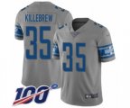 Detroit Lions #35 Miles Killebrew Limited Gray Inverted Legend 100th Season Football Jersey