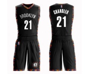 Brooklyn Nets #21 Wilson Chandler Swingman Black Basketball Suit Jersey - City Edition
