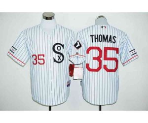 Chicago White Sox #35 Frank Thomas White(Black Strip) Cooperstown Stitched Baseball Jersey