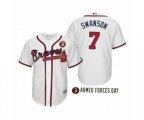 2019 Armed Forces Day Dansby Swanson Atlanta Braves White Jersey