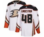 Anaheim Ducks #48 Isac Lundestrom Authentic White Away Hockey Jersey