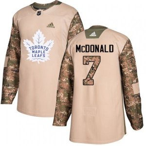 Toronto Maple Leafs #7 Lanny McDonald Authentic Camo Veterans Day Practice NHL Jersey