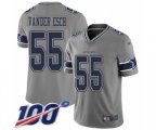 Dallas Cowboys #55 Leighton Vander Esch Limited Gray Inverted Legend 100th Season Football Jersey