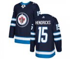 Winnipeg Jets #15 Matt Hendricks Authentic Navy Blue Home NHL Jersey