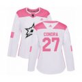 Women's Dallas Stars #27 Erik Condra Authentic White Pink Fashion NHL Jersey