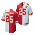 Kansas City Chiefs #25 Clyde Edwards-Helaire Nike Red White Split Two Tone Jersey