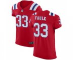 New England Patriots #33 Kevin Faulk Red Alternate Vapor Untouchable Elite Player Football Jersey
