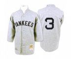 1929 New York Yankees #3 Babe Ruth Replica Grey Throwback Baseball Jersey