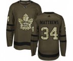 Toronto Maple Leafs #34 Auston Matthews Authentic Green Salute to Service NHL Jersey