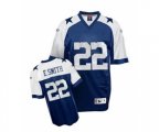 Dallas Cowboys #22 Emmitt Smith Authentic Navy Blue Thanksgiving Throwback Football Jersey
