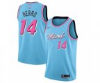Miami Heat #14 Tyler Herro Authentic Blue Basketball Jersey - 2019 20 City Edition