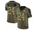 Cleveland Browns #24 Nick Chubb 2021 Olive Camo Salute To Service Limited Stitched Football Jersey