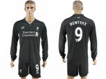 Liverpool #9 Benteke Away Long Sleeves Soccer Club Jersey