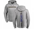 Baltimore Ravens #15 Marquise Brown Ash Backer Pullover Hoodie