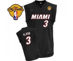 Miami Heat #3 Dwyane Wade Swingman Black Flash Fashion Finals Patch Basketball Jersey