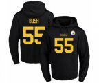 Pittsburgh Steelers #55 Devin Bush Black(Gold No.) Name & Number Pullover Hoodie