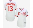 Cincinnati Reds #13 Dave Concepcion White Flexbase Authentic Collection Cooperstown Baseball Jersey