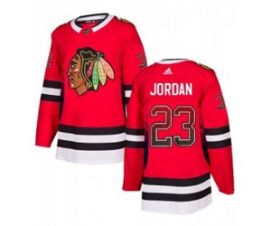 Chicago Blackhawks #23 Michael Jordan Authentic Red Drift Fashion NHL Jersey