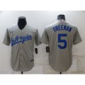 Nike Los Angeles Dodgers #5 Freddie Freeman Gray Jersey