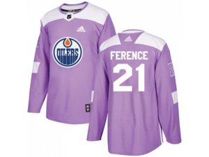 Edmonton Oilers #21 Andrew Ference Purple Authentic Fights Cancer Stitched NHL Jersey