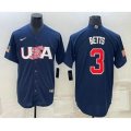 USA Baseball #3 Mookie Betts 2023 Navy World Baseball Classic Stitched Jerseys