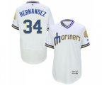 Seattle Mariners #34 Felix Hernandez White Flexbase Authentic Collection Cooperstown Baseball Jersey