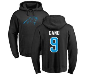 Carolina Panthers #9 Graham Gano Black Name & Number Logo Pullover Hoodie