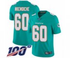 Miami Dolphins #60 Robert Nkemdiche Aqua Green Team Color Vapor Untouchable Limited Player 100th Season Football Jersey