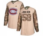 Montreal Canadiens #58 Noah Juulsen Authentic Camo Veterans Day Practice NHL Jersey
