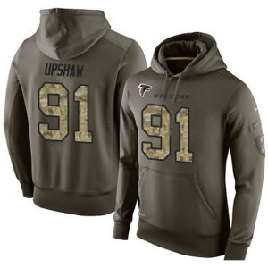 Atlanta Falcons #91 Courtney Upshaw Green Salute To Service Men\'s Pullover Hoodie
