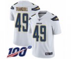 Los Angeles Chargers #49 Drue Tranquill White Vapor Untouchable Limited Player 100th Season Football Jersey