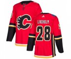 Calgary Flames #28 Elias Lindholm Authentic Red Home Hockey Jersey