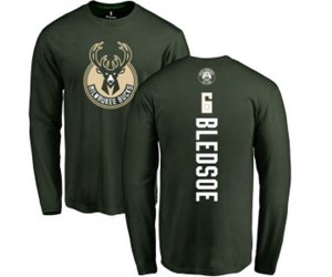 Milwaukee Bucks #6 Eric Bledsoe Green Backer Long Sleeve T-Shirt