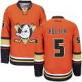 Anaheim Ducks #5 Korbinian Holzer Authentic Orange Third NHL Jersey