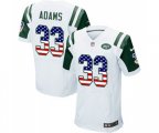 New York Jets #33 Jamal Adams Elite White Road USA Flag Fashion Football Jersey
