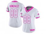 Women Atlanta Falcons #88 Tony Gonzalez Limited Rush Fashion Pink NFL Jersey