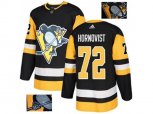 Adidas Pittsburgh Penguins #72 Patric Hornqvist Black Home Authentic Fashion Gold Stitched NHL Jersey