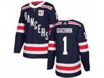 Adidas New York Rangers #1 Eddie Giacomin Navy Blue Authentic 2018 Winter Classic Stitched NHL Jersey