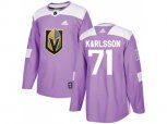 Vegas Golden Knights #71 William Karlsson Purple Authentic Fights Cancer Stitched NHL Jersey