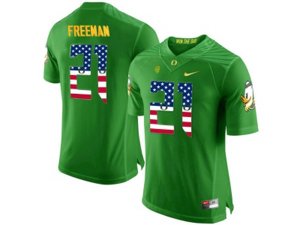 2016 US Flag Fashion Men\'s Oregon Ducks Royce Freeman #21 College Football Limited Jersey - Apple Green