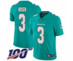 Miami Dolphins #3 Josh Rosen Aqua Green Team Color Vapor Untouchable Limited Player 100th Season Football Jersey