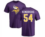 Minnesota Vikings #54 Eric Kendricks Purple Name & Number Logo T-Shirt