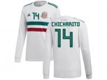 Mexico #14 Chicharito Away Long Sleeves Soccer Country Jersey