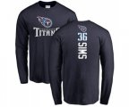 Tennessee Titans #36 LeShaun Sims Navy Blue Backer Long Sleeve T-Shirt