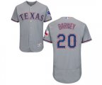 Texas Rangers #20 Darwin Barney Grey Road Flex Base Authentic Collection MLB Jersey