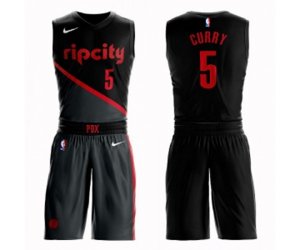 Portland Trail Blazers #5 Seth Curry Swingman Black Basketball Suit Jersey - City Edition