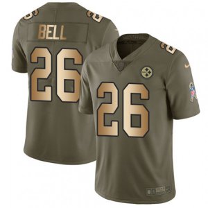 Pittsburgh Steelers #26 Le\'Veon Bell Limited Olive Gold 2017 Salute to Service NFL Jersey